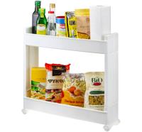 Полка универсальная узкая 2 секции белый на колесах М2723 