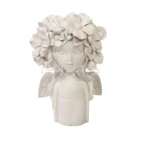 Ваза Девочка ангелочек с бантом (белая)32х21х11