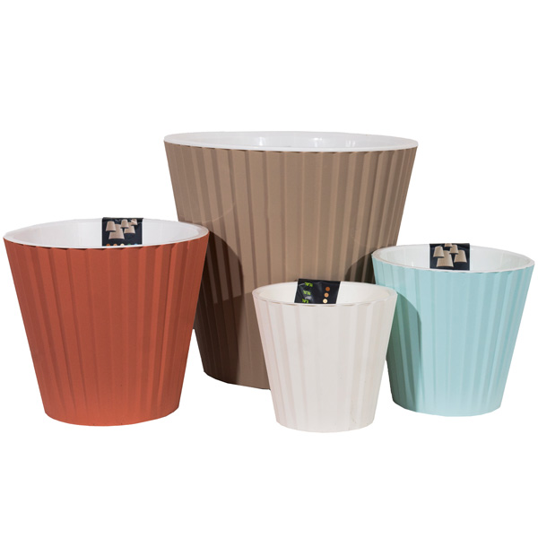 Кашпо Sand D190 3,3л молочный шоколад с вставкой IG64011 /9шт/ПР