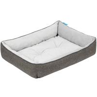 Лежанка ЛОФТ ФРЕЙМ плюш рогожка XL 66х55х13см ЛФ-54 серый