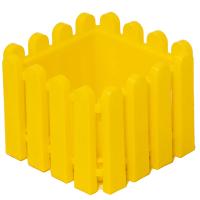 Кашпо Вологда 18,5*18,5*14,2см квадрат желтый /07202