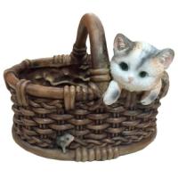 Котенок в лукошке с мышкой L26W22,5H19см 626182/К115 Котенок в лукошке с мышкой L26W22,5H19см 626182/К115