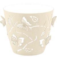 Кашпо Бабочки 145мм 1,4л молочный туман с вставкой РТ4012 /10шт/ ПТ