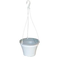 Кашпо Подвесное №21М 3,7л с переливом  белый 22*16см.
