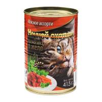 Корм для кошек Ночной охотник 415г ЖЕЛЕ мясное ассорти
