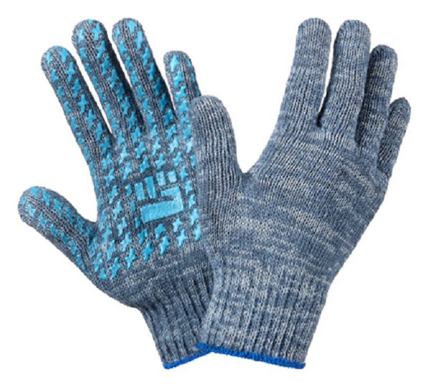 Перчатки хб люкс с ПВХ 7,5 класс, 5 нитей