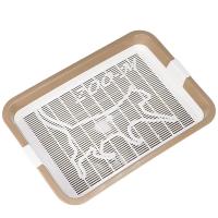 Туалет для кошек Zoo-M большой с сеткой 40*26*6,5см бежевый