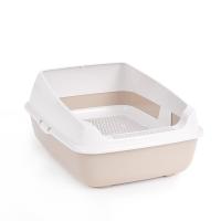 Туалет д/кошек с высокими бортами и сеткой бежевый