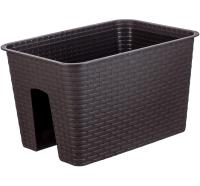 Кашпо на перила РОТАНГ 12л коричневый М3227