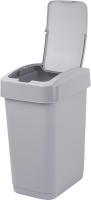 Контейнер д/мусора Step 12л с крышкой-клапаном серый SV4806 /8шт/ПР