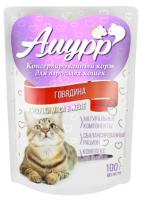 Корм для кошек Амурр 100г ЖЕЛЕ говядина