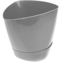 Кашпо Элеганс 0,5л серый с прик. под. /20шт/Рад