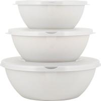 Набор мисок HELSINKI (3л+2л+1л) с крышками пепельный жемчуг PT1280 /11шт/ПТ