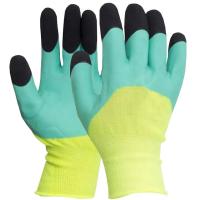 П234150 Перчатки нейлон с вспененным покрытием усиленные пальцы N9 /12шт/АПИ