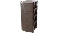 Комод РОТАНГ 4 секции коричневый ротанг М2812
