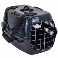 Переноска Спутник №3 ZooM с металлической дверцей черн-черн до 15кг 58*41*36см/4293/Дарэлл