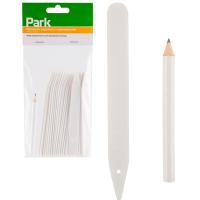 Таблички садовые с карандашом (25шт) 12*1,3см белый 008646 /72шт/288шт/ PARK