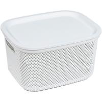 Корзина д/хранения Лофт 6л c крышкой прямоуг. белый А271 /20шт/ Арз