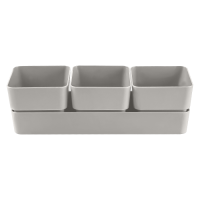 Кашпо Фиори Трио 9*9,6*29см Серый жемчуг КШ-0524 /12шт/ПП