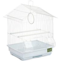 Клетка д/птиц N1 ДКпА405 35*28*46см домик укомпектованная белая/10шт/Евро