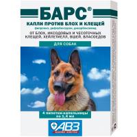 Капли Барс классик 4 дозы д/собак п/блох и п/клещей (4пип*1,4мл)/10шт/100штAB1793 ЧЗ