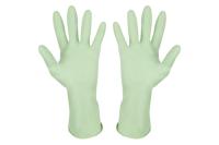 Перчатки латексные с хлопковым напылением зеленые L /101280/