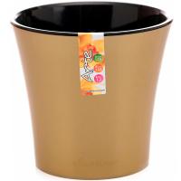 Кашпо Арте 2л золотой с черной вставкой