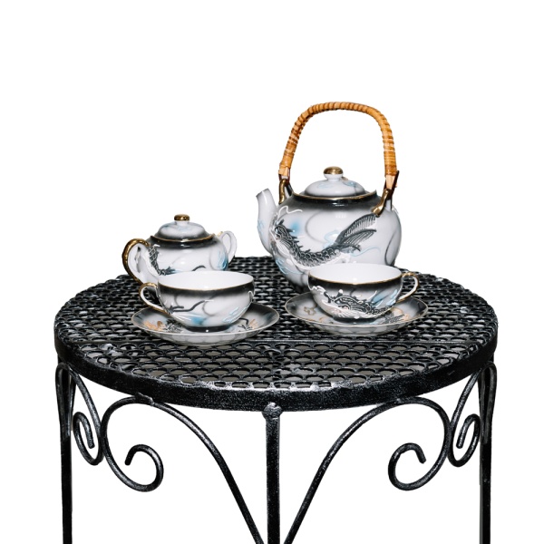 Столик садовый декор ПРОВАНС черный с патиной №2 РЗДИ