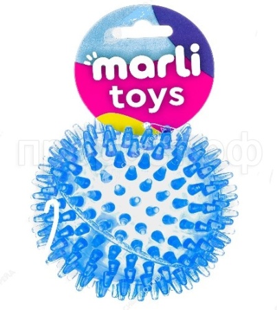 Игрушка для собак Мяч с шипами Marli из термопластичной резины с пищалкой 9см/91200010
