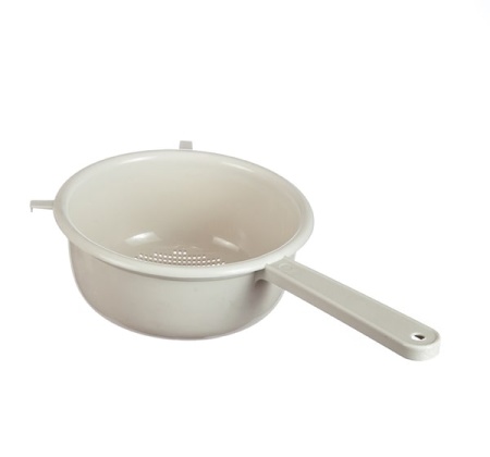 Дуршлаг D20см с ручкой белый ротанг М1130